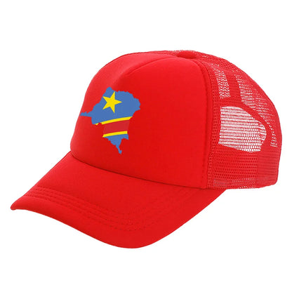 Casquette de camionneur pour homme « Congo démocratique » Casquette de la République démocratique du Congo Casquette de baseball Casquettes unisexes en maille aérée pour l'été