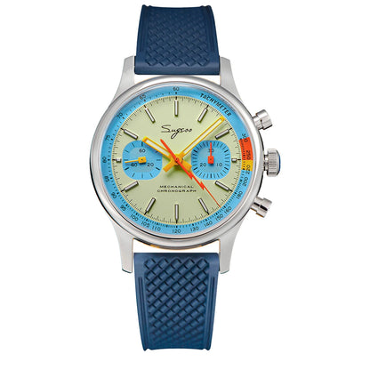 Sugess Pilot Watch ST19 Origin Movement Swanneck Wristwatch Mechanical Chronograph Sapphire Crystal Military Limited Racing 1963