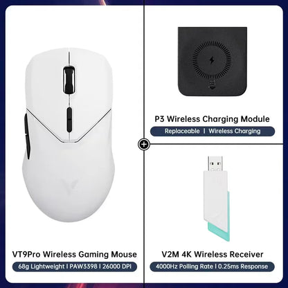 Rapoo VT9PRO PAW3398 Wireless Gaming Mouse 68g Wired Programmable Ergonomic Mice 26000DPI Type C Rechargeable PC Gamer Accessory