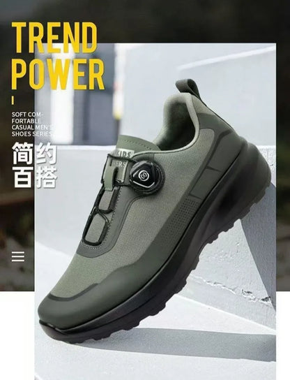 Originální nové pánské tenisky s otočným knoflíkem, platformové ležérní boty na chůzi, outdoorové odolné běžecké sportovní boty Plus