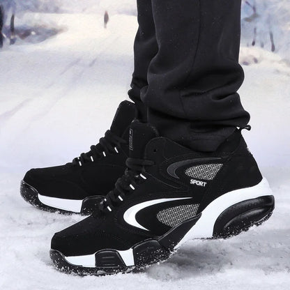 Men's Snow Boots Winter Warm Couple Casual Sneakers Fashion Leather Outdoor Sport Running Tennis Men Non-Slip Big Size 48 Trainer