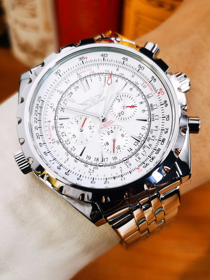 JARAGAR 212 Relógio mecânico automático para homem, estilo empresarial de luxo, com calendário semanal, relógio para homem, presente premium, Reloj Hombre