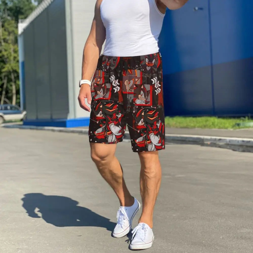 Pantalones cortos de pijama personalizados de Sonic the Hedgehog para hombre, para dormir y estar por casa