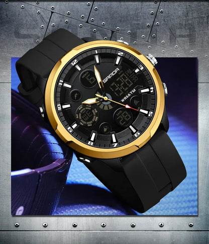 SANDA 9053 G Sportieve militaire herenhorloges Luxe digitaal horloge 50 m waterdicht quartz-polshorloge voor mannen Relogios Masculino