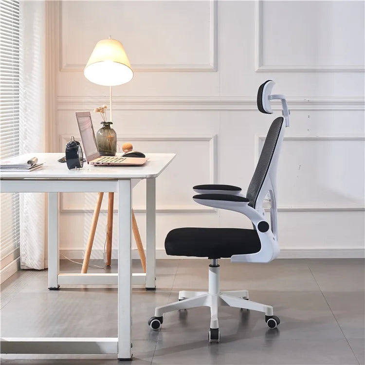 Chaise de Bureau Ergonomique et Confortable pour Étudiant, Tabouret à Dossier pour Gamer