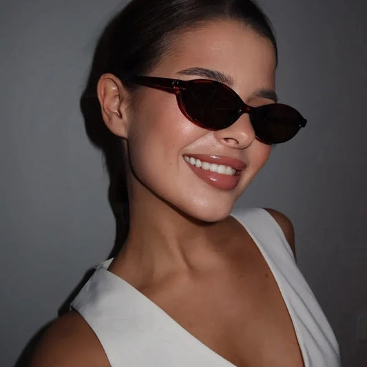 1/4pcs New Casual Elliptical Sunglasses Female Multi Color Frame Glasses Fashion Small Frame Design UV400 Sun Glasses Unisex