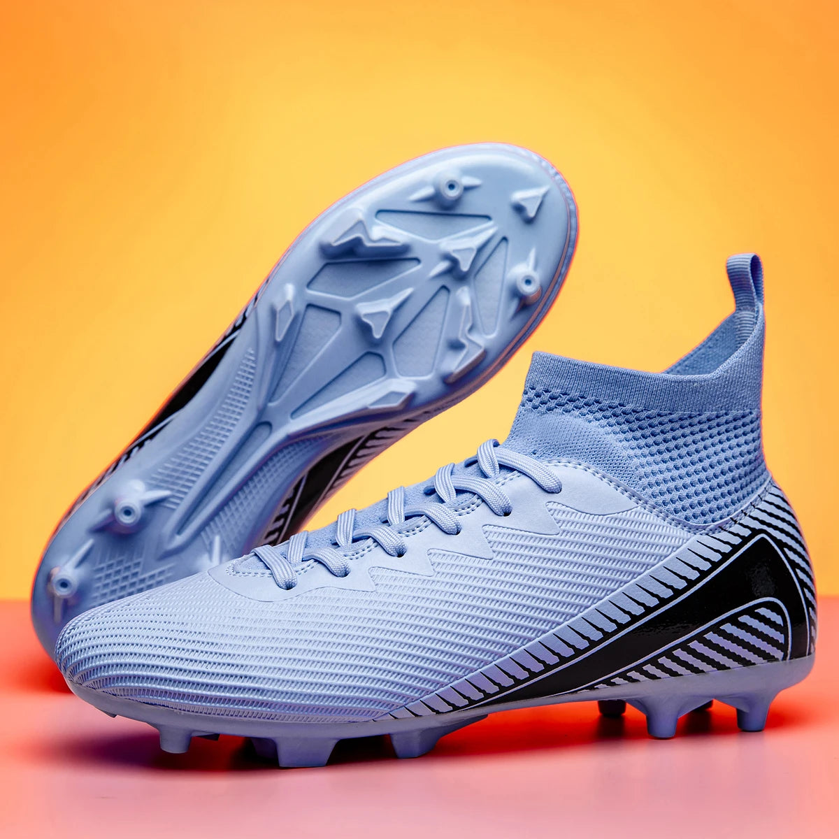 Chaussures de football pour adultes haute performance, unisexes, pour terrain extérieur et intérieur en gazon synthétique, avec crampons, chaussures de football pour garçons, semelles à crampons