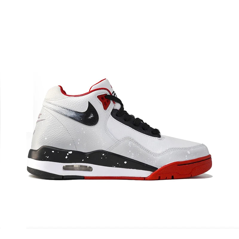 Räätälöidyt Nike Flight Legacy Plum Blossom -lenkkarit, lumivalkoiset, kiinalaistyyliset retro-koripallokengät, keskikorkeat, riipuksella, miehille