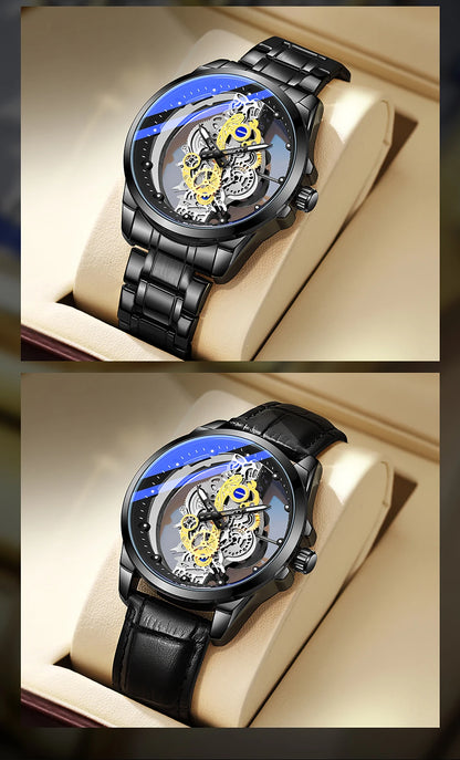 Ceas de mână pentru bărbați TPW – Stil la modă, model „schelet” (negru, auriu sau albastru), mecanism cu cuarț (neautomat), accesoriu de lux, colecție – Vânzare en gros