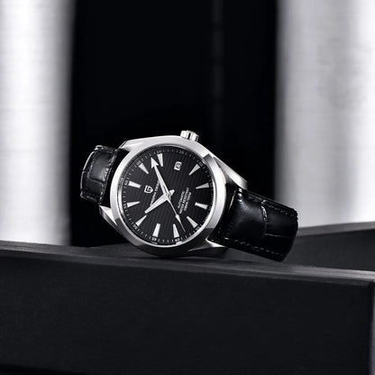 Montre de luxe pour homme PAGANI DESIGN – Modèle automatique mécanique (calibre 8215), en acier inoxydable, étanche, avec affichage de la date et aiguilles luminescentes