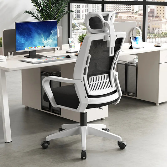 Siège de bureau ergonomique pour la maison : dossier réglable, pivotant, avec soutien lombaire, appui-tête, chaise de gaming