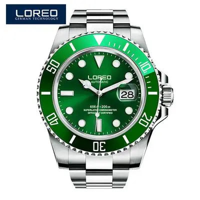 LOREO Original Men's Business Watch 20ATM Waterproof Wristwatch Top Brand Casual Sport Seagull Automatic Mechanical Watch Men