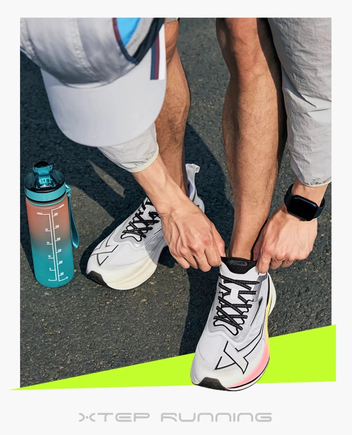 Xtep 2000KM 2.0 Running Shoes for Men, Summer Professional TPU Shock Absorption Sneakers (Suggest Half Size Down) 876219110043