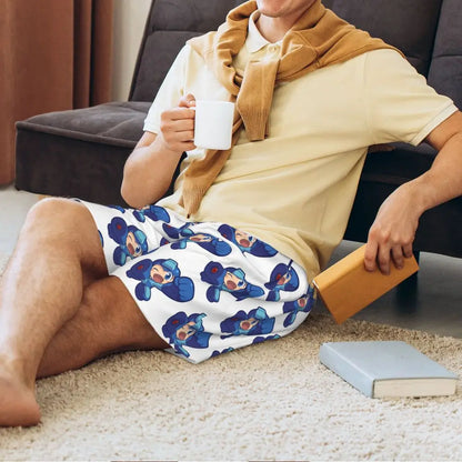 Pantalones cortos de pijama personalizados de Mega Man, para hombre, ropa de dormir, pantalones cortos de estar por casa, pantalones para dormir