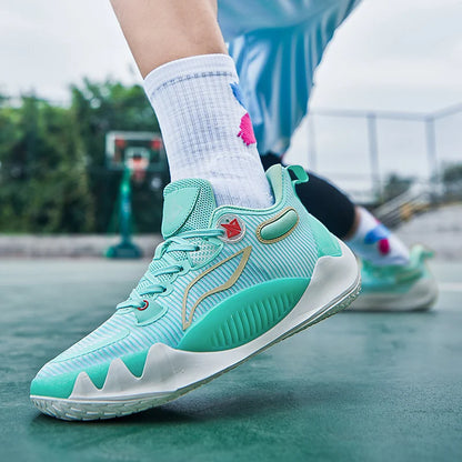 Men's Basketball Shoes Breathable Cushioning Non-Slip Wearable Running Shoes Gym Training Athletic Basketball Sneakers for Men