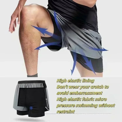 Pantalones cortos de gimnasio de verano de Dragon Ball con Goku, para hombre, de doble capa, 2-in-1 pantalones deportivos, nuevos pantalones de playa con estampado de dibujos animados japoneses de verano