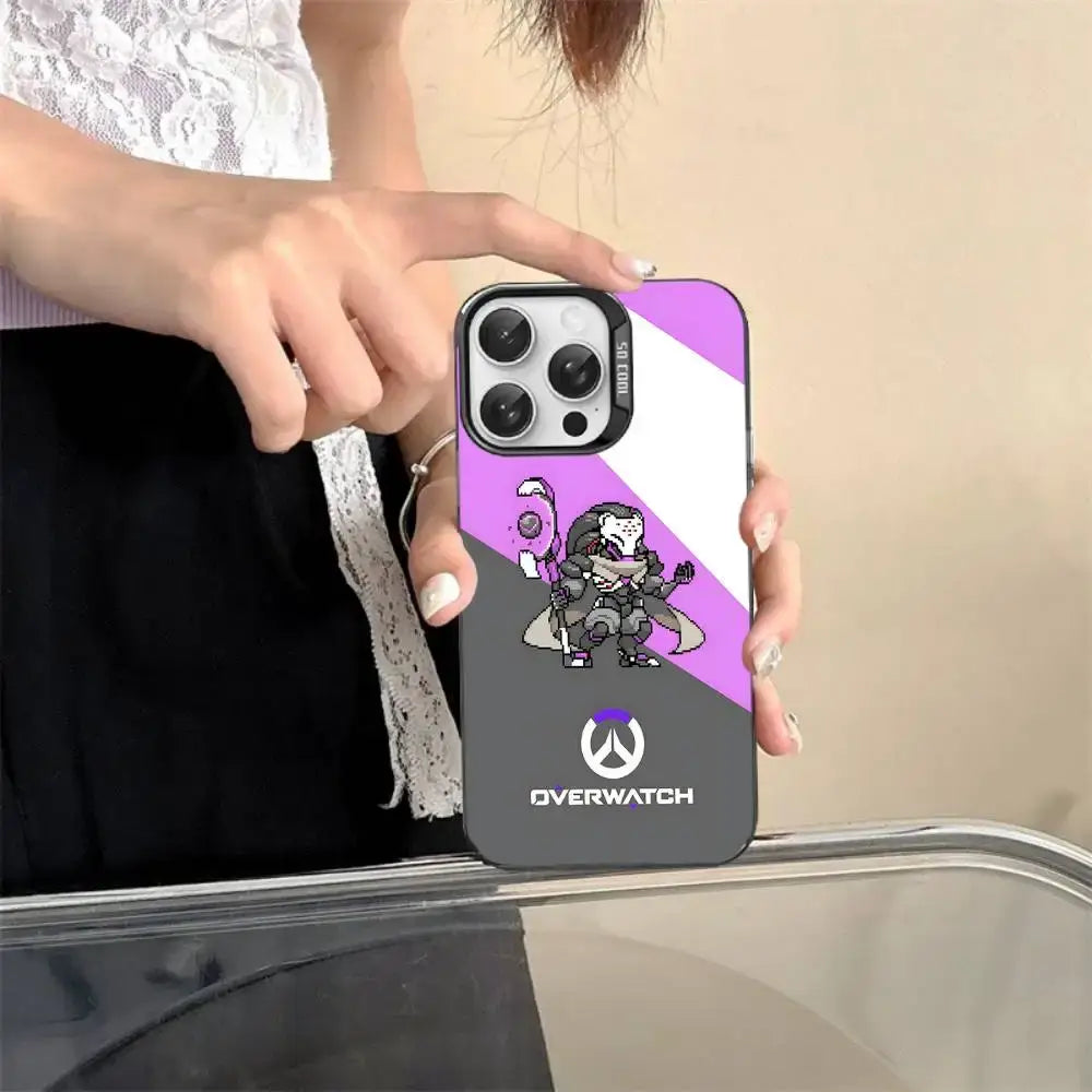 Game O-Overwatch -pikselityylinen puhelinkuori iPhone 17 16 15 14 13 12 11 Pro MAX -malleille – matta, iskunkestävä, putoamissuojattu takakuori