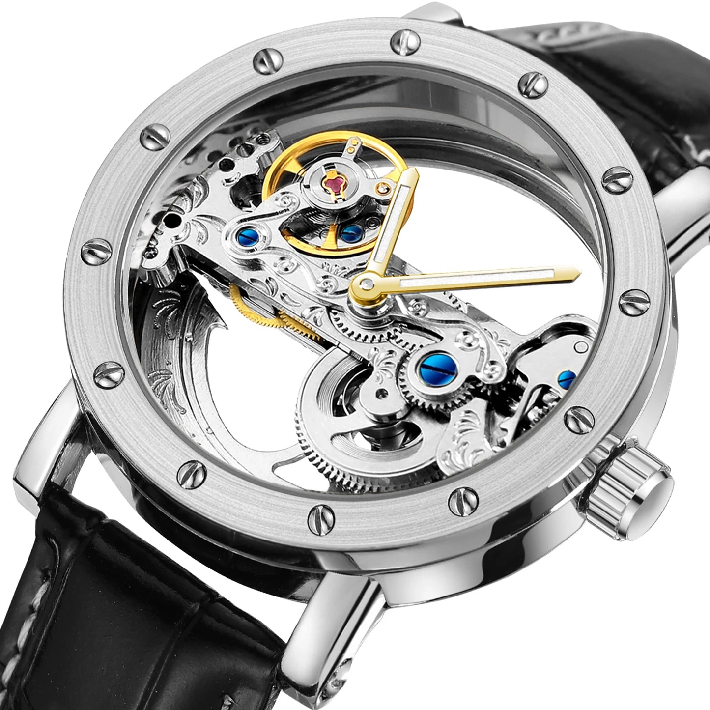 2026 Top Brand Luxury Steel Skeleton Tourbillon Automatic Watch Men's Leather Mechanical Waterproof Luminous Elegant Wrist Clock