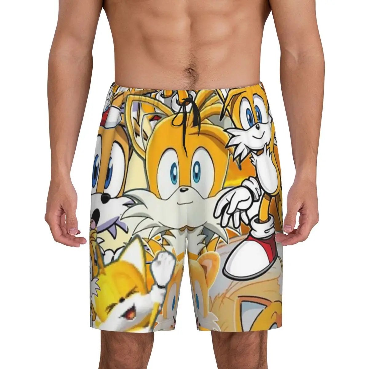Pantalones cortos de pijama personalizados de Sonic the Hedgehog para hombre, para dormir y estar por casa
