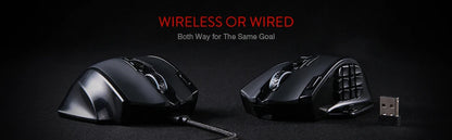 Redragon M913 Gaming 16000 DPI Wired 2.4Ghz Wireless RGB Optical Gamer Mouse 16 Programmable Buttons, Black/White Mouse