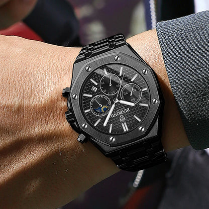 Montre-bracelet à quartz de luxe BINBOND, lumineuse, étanche, chronographe avec date automatique, montre pour homme, montre de sport et d'affaires.