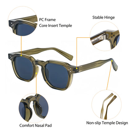 1/2/3 Pairs CATERSIDE Fashion Men Sunglasses Retro Brand Design Polycarbonate Frame Sun Glasses Women Travel Party Eyeglasses