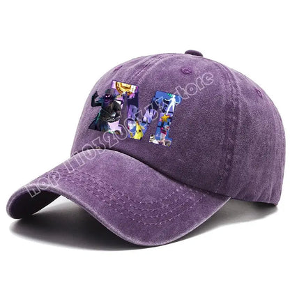 Fortnite A-Z Letter Adult Baseball Cap Men Women Adjustable Hat Washed Denim Retro Hip Hop Sun Hat Outdoor Sports Accessory Gift