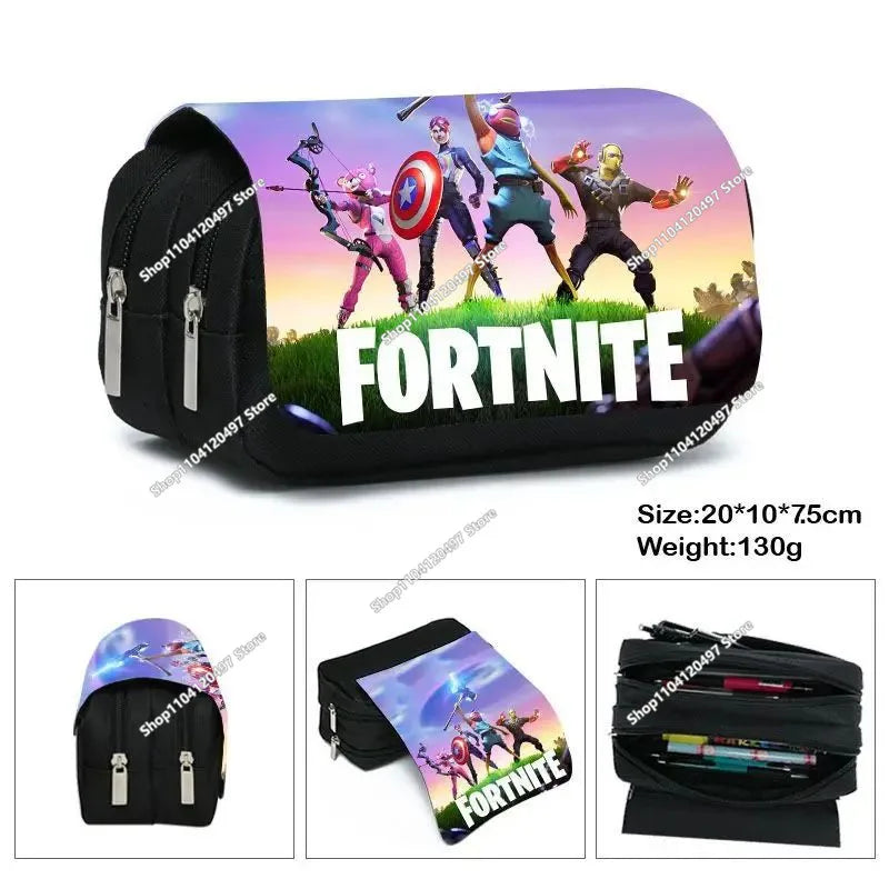 Fortnite Anime Character New Backpacks Cartoon Battle Royale Student 3-piece Set Book Bag Meal Box Pen Bag Anime Gifts