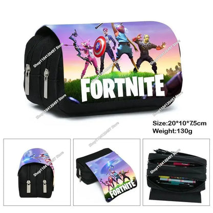 Fortnite Anime Character New Backpacks Cartoon Battle Royale Student 3-piece Set Book Bag Meal Box Pen Bag Anime Gifts