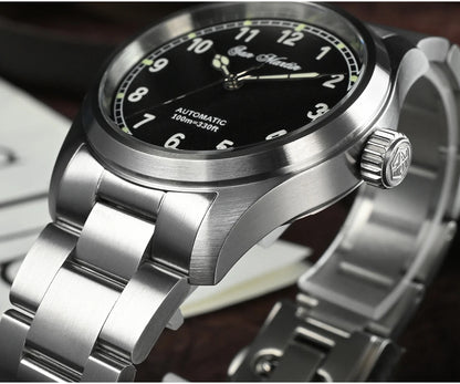 San Martin Simple Men's Watch 37mm Pilot Miyota 8215 Classic Military Explore Automatic Mechanical Watches Waterproof 100m