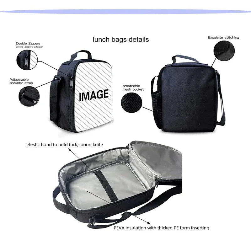 Classic Game FortniteS Child Backpacks Lunch Bag Pencil Case Pupil Large Capacity School Bags For Boy Girl Best Gift