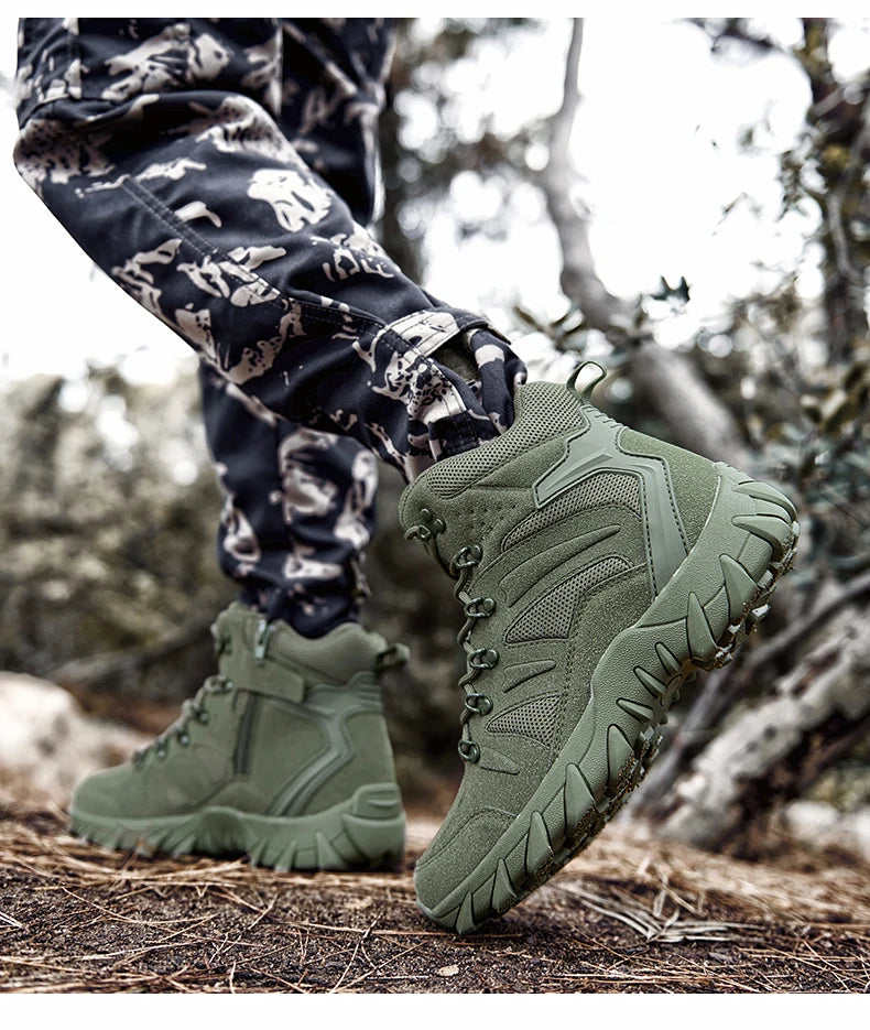 Upgraded Tactical Combat Training Boots Male Outdoors Camping Anti-wear Rapid Response Hiking Shoes Fishing Hunting Sneakers Men