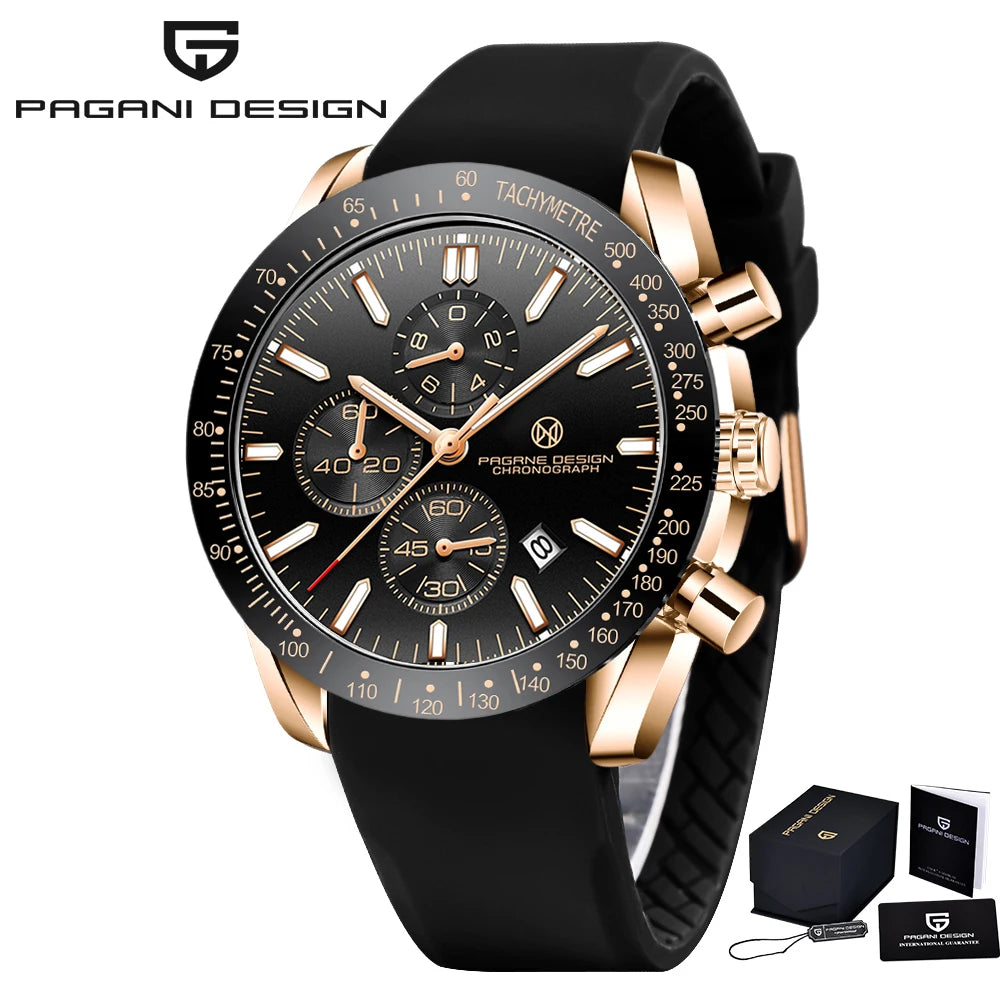 PAGRNE DESIGN Quartz Watches Multi functional chronograph 44mm Fashionable men's watch PAGANI DESIGN Extended Brand PG5140