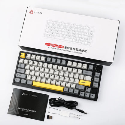 Ajazz AK820 Pro 75% Gasket-mounted Bluetooth 5.1/2.4G Wireless/Wired Mechanical Keyboard with TFT Screen for Mac/Win