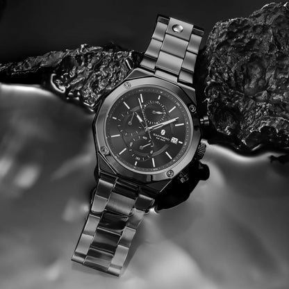 SAPPHERO Roségouden herenhorloge, modieus luxe horloge, roestvrijstalen horloge, waterdicht tot 50 m, herenhorloge, nieuwjaarscadeaus