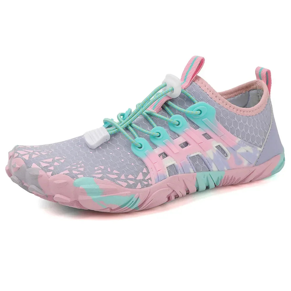 Men's and women's water shoes, upstream wading swimming barefoot five-finger aqua shoes, colorful beach seaside light unisex sneakers new