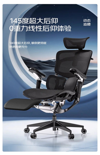 Ergonomic Computer Office Chair with Footrest, Comfortable Designer Executive Chair, Adjustable Luxury Swivel Gaming Chair for Home & Work
