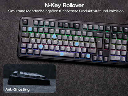 ISO-DE Layout EPOMAKER TH99 QWERTZ Layout 96% Creamy Gasket Wired/Bluetooth/2.4G Wireless Mechanical Keyboard with Knob/Numpad