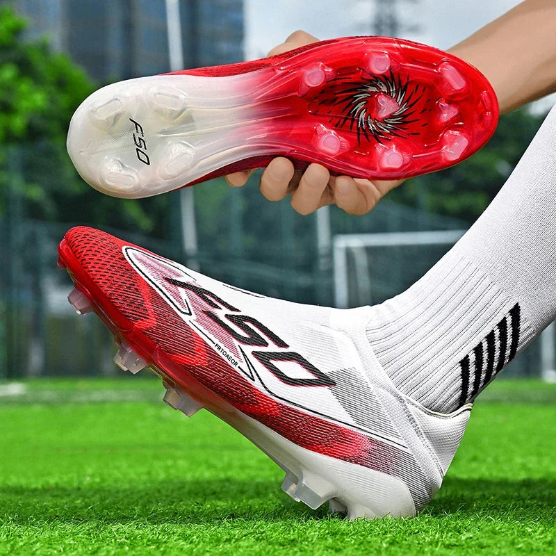 Chaussures de football respirantes AG pour hommes et femmes, chaussures de football professionnelles antidérapantes, chaussures de sport d'extérieur, crampons d'entraînement