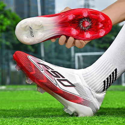 Chaussures de football respirantes AG pour hommes et femmes, chaussures de football professionnelles antidérapantes, chaussures de sport d'extérieur, crampons d'entraînement