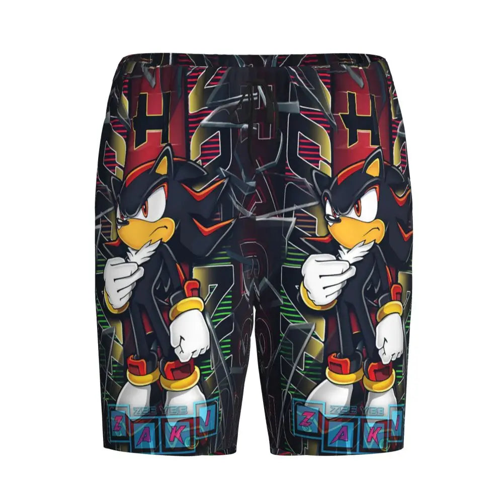 Pantalones cortos de pijama personalizados de Sonic the Hedgehog para hombre, para dormir y estar por casa