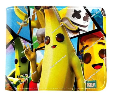 Fortnite Wallet Short Bifold Coin Bag Leather Photo Card Holder Student Wallets Boys Girls Cartoon Print Purses
