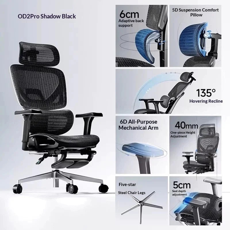 Ergonomic Office Mesh Chair Adjustable Executive Computer Chair with Rolling Swivel Base, Modern Gaming Chair for Home Office Desk Setup