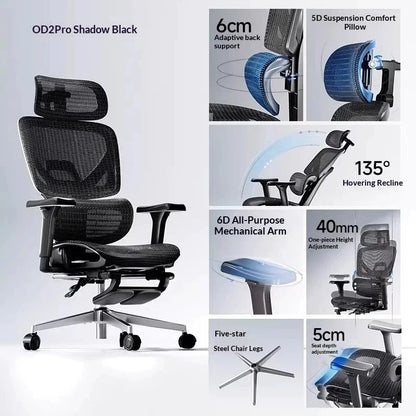 Ergonomic Office Mesh Chair Adjustable Executive Computer Chair with Rolling Swivel Base, Modern Gaming Chair for Home Office Desk Setup