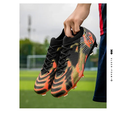 Nuevas zapatillas de fútbol para hombre, botas para césped exterior, tacos antideslizantes de alta calidad, caña alta y ligeras para niños, modelo superventas