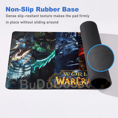 Anime World of Warcraft Podkładka na biurko Podkładka pod mysz do gier Akcesoria komputerowe XXL Podkładka z zapięciem na krawędzi Klawiatura Dywanik pod mysz dla graczy Podkładki biurowe