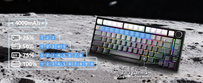 ATTACK SHARK X820 Ultra Gasket Mechanical Keyboard with TFT Screen & Knob, 75% ANSI Layout, Tri-mode, 5 Sound Absorbing Foams