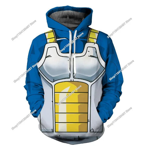 Sudadera con capucha de Dragon Ball para niños y niñas, nuevo estilo de otoño e invierno: sudadera creativa, holgada y versátil con capucha
