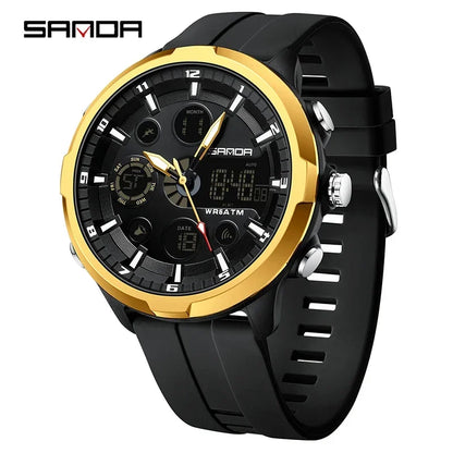 SANDA 9053 G Sportieve militaire herenhorloges Luxe digitaal horloge 50 m waterdicht quartz-polshorloge voor mannen Relogios Masculino