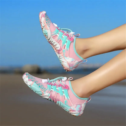 Men's and women's water shoes, upstream wading swimming barefoot five-finger aqua shoes, colorful beach seaside light unisex sneakers new
